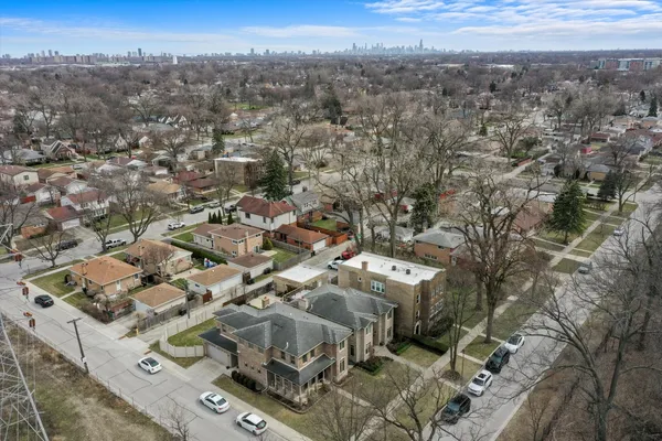 an aerial view of multiple house