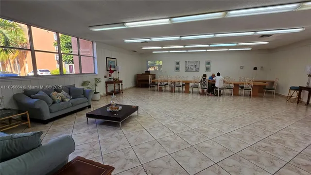 a view of a hallway with workspace