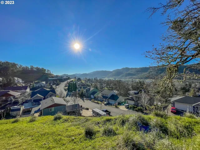a view of a garden with a building in the background