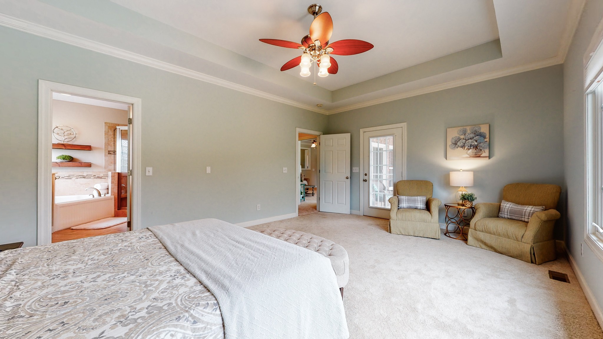 1805 North Lovvorn Road Christiana, TN 37037 - Photo 22 of 54 a spacious bedroom with a bed and a chandelier