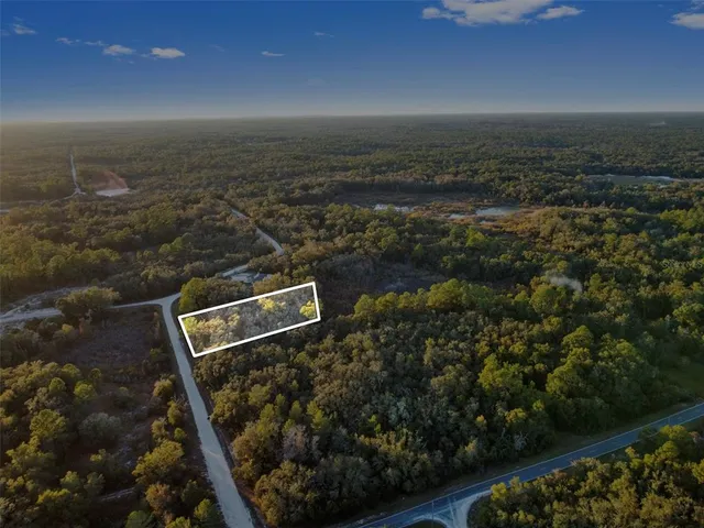 an aerial view of residential building with green space