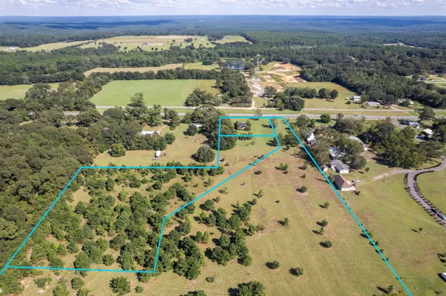 a view of a city with an outdoor space