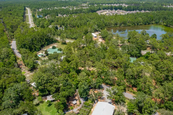 a view of a lake with houses