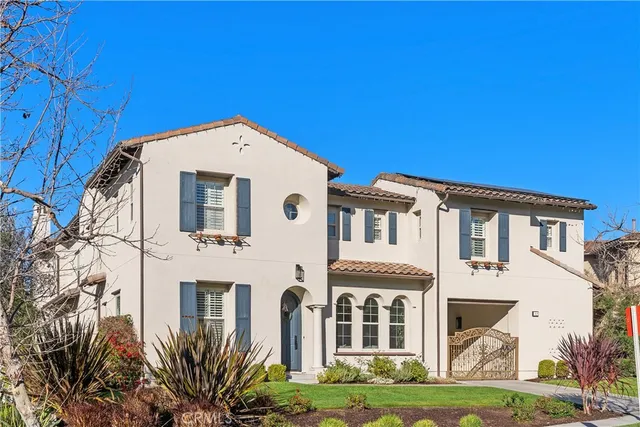 a large building with a small yard