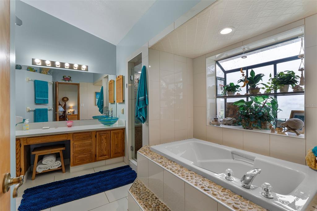 14334 Raintree Boulevard Grand Island, FL 32735 - Photo 23 of 40 a spacious bathroom with a tub double sink and a mirror