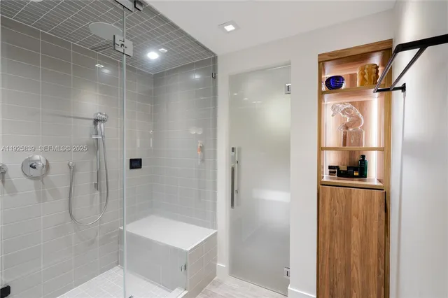 a bathroom with a shower