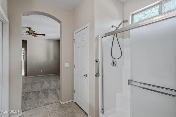 a bathroom with a shower