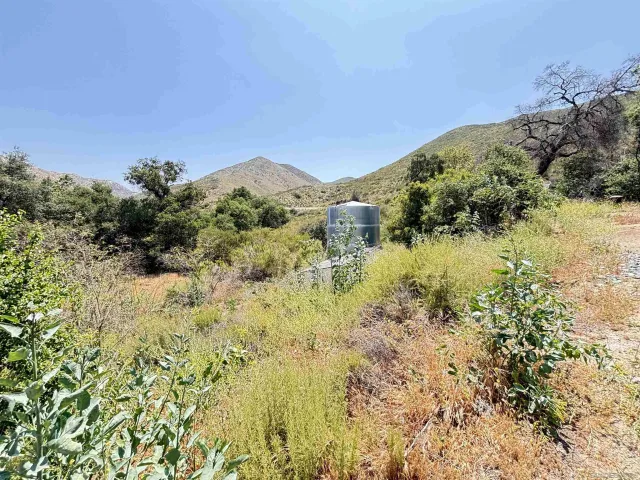 a view of a lake with a mountain in the background