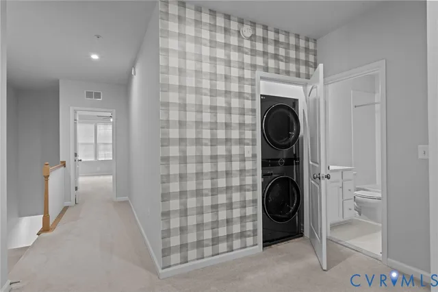 a room with a washer and dryer