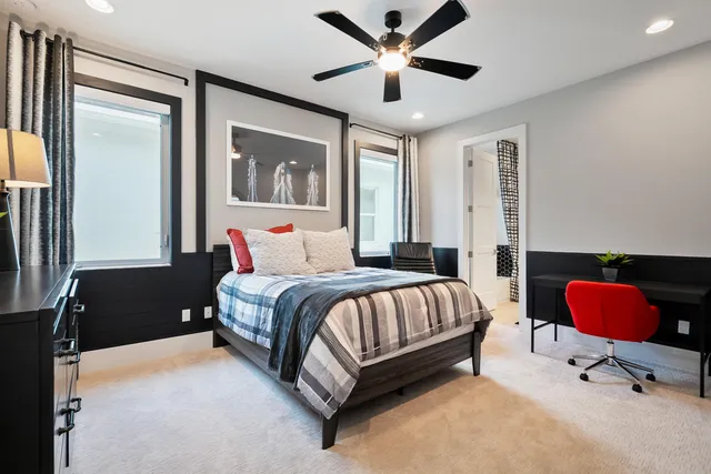 a view of a backyard with sitting area