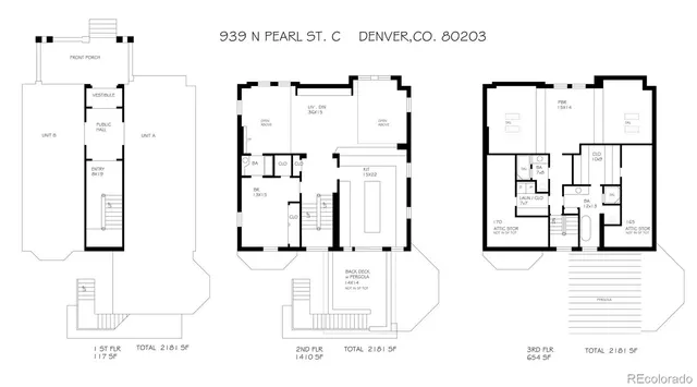 $905,000 | 939 Pearl Street, Unit C, Denver, CO 80203