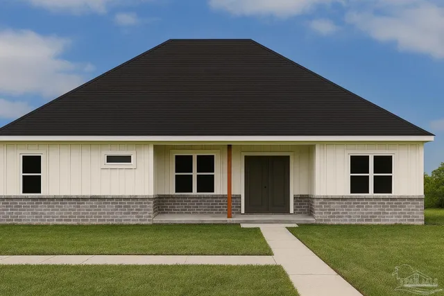 a view of a house with a backyard