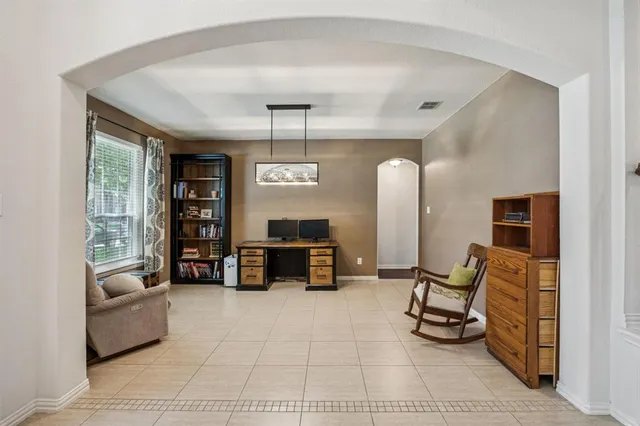 a living room with furniture