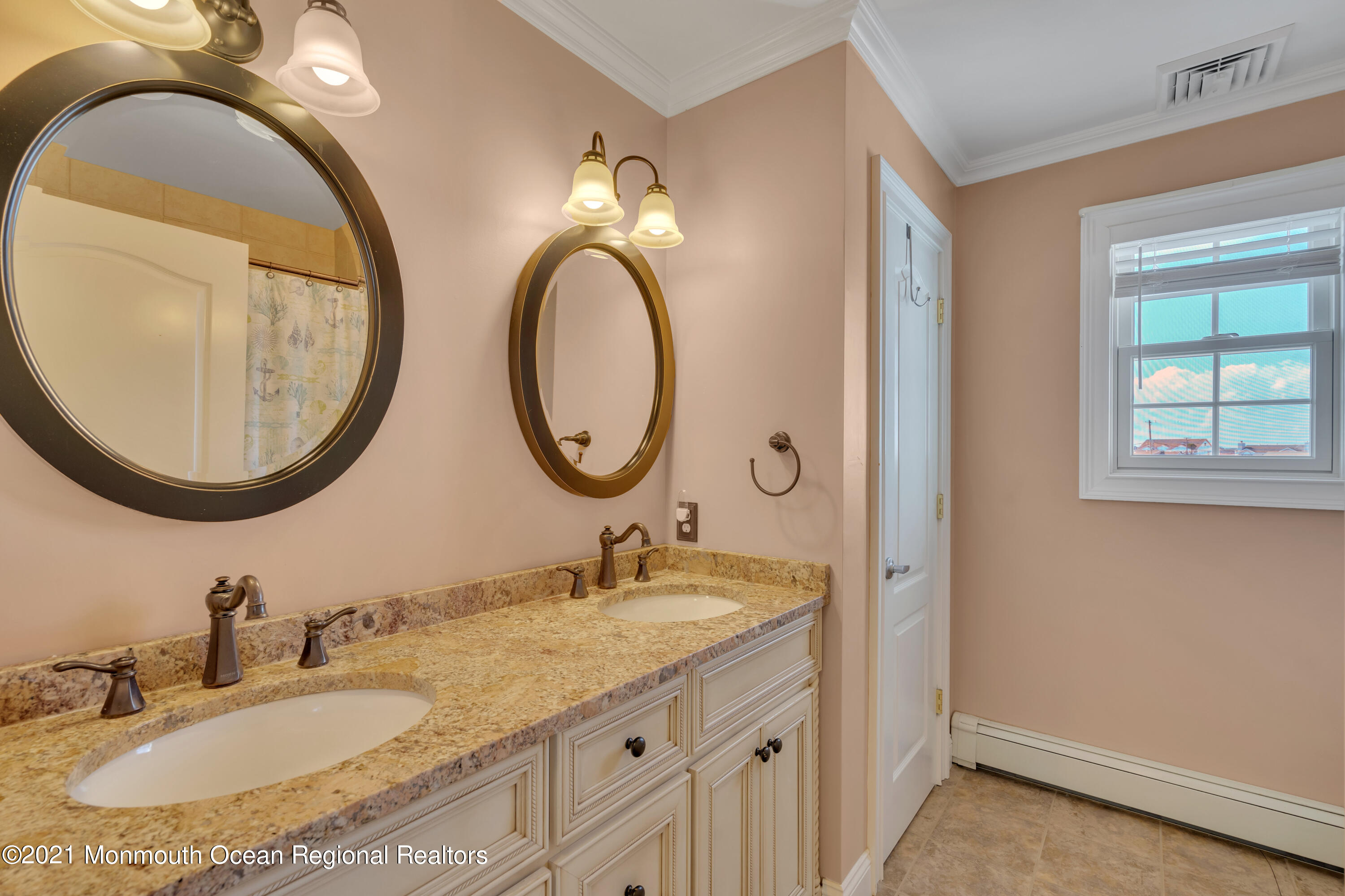 43 Woodhaven Road Toms River, NJ 08753 - Photo 35 of 67 a bathroom with a granite countertop double vanity sink and a mirror
