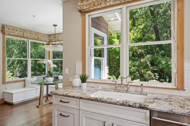 a view of a yard with a tree