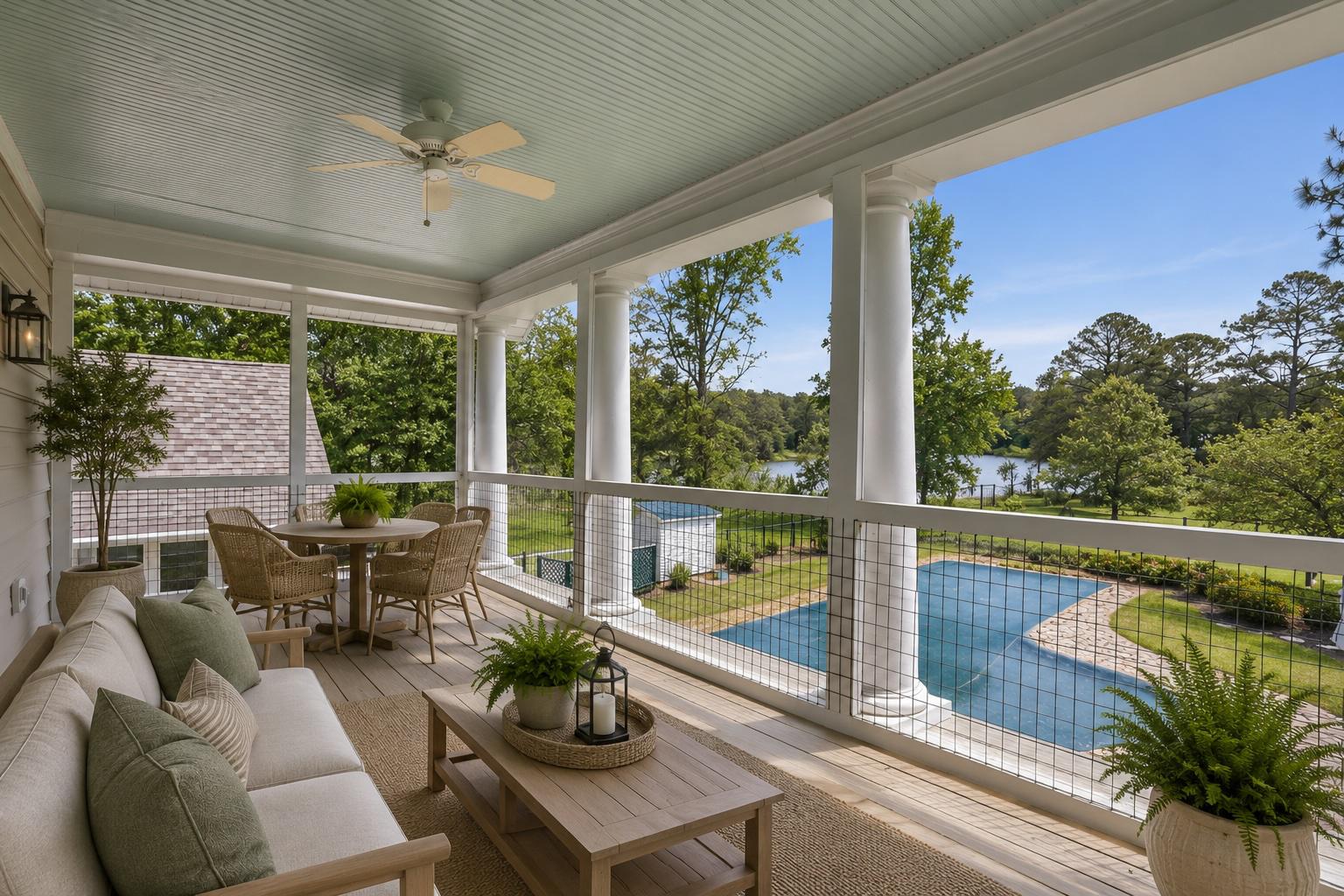 5865 Deale Beach Road Deale, MD 20751 - Photo 24 of 45 Upper level screened porch with poolside views.