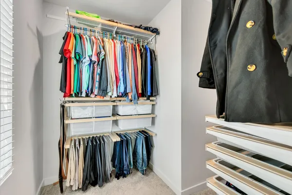 a view of a walk in closet