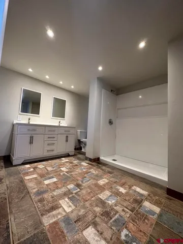 a view of a livingroom with a flat screen tv