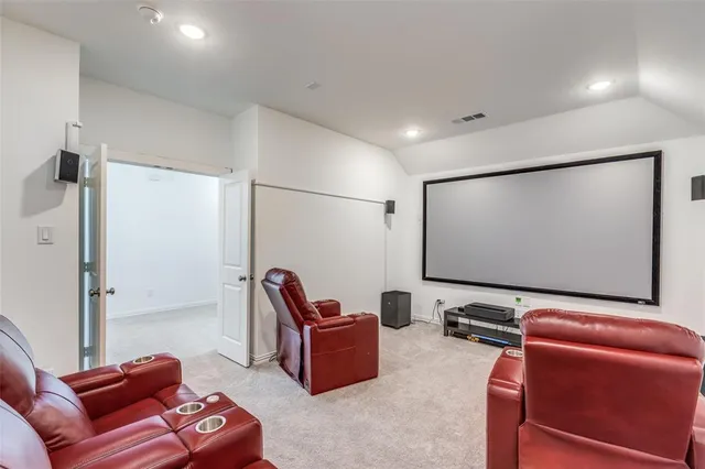 a projector room with furniture
