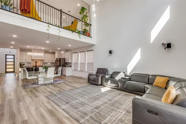 a living room with furniture