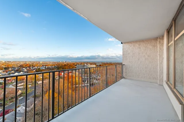 a view of balcony with city view