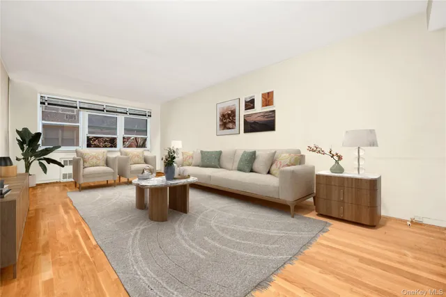 a living room with furniture and a couch