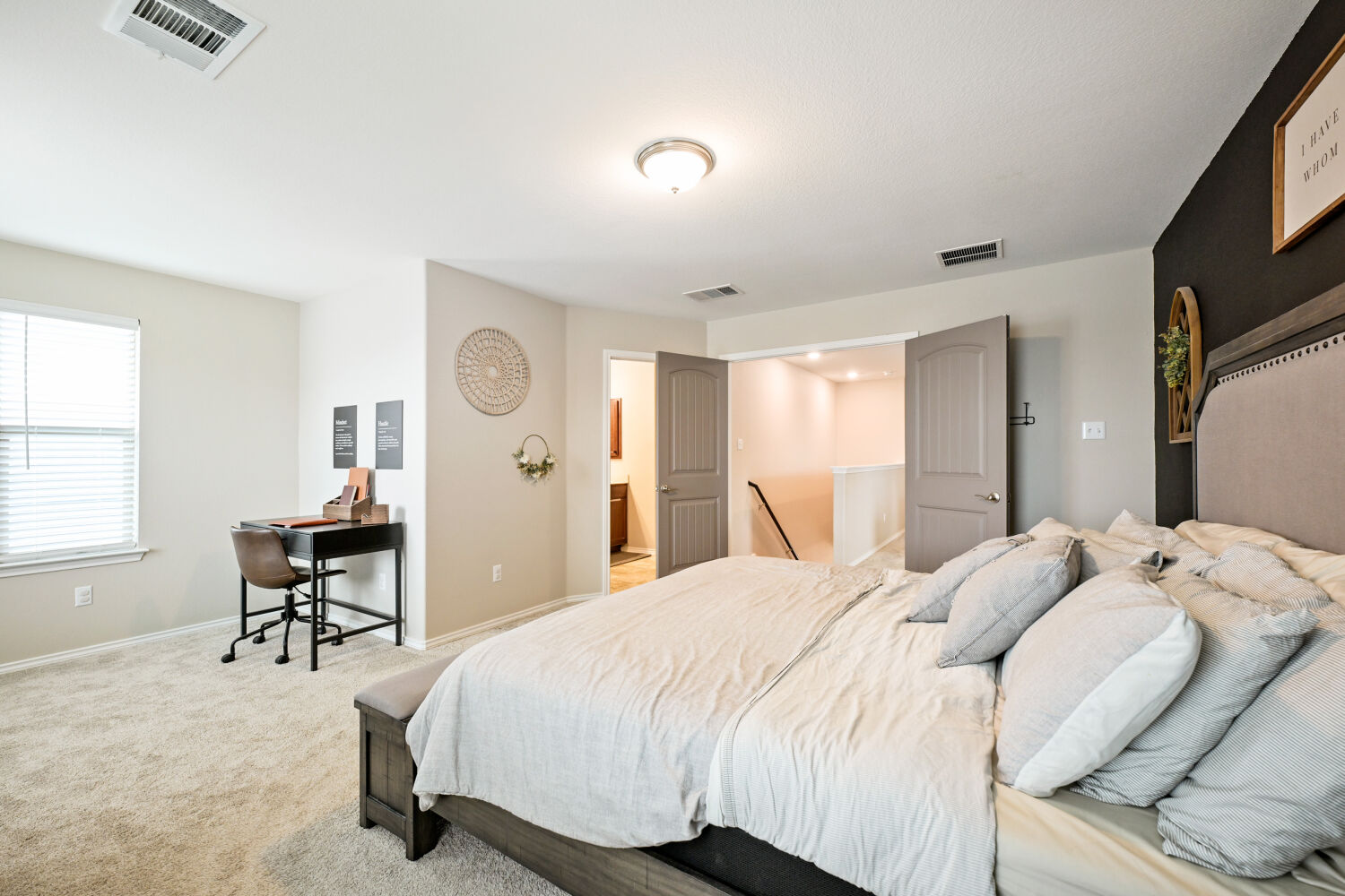 175 Gustaf Trail Kyle, TX 78640 - Photo 17 of 28 Primary bedroom w/ room for office/desk