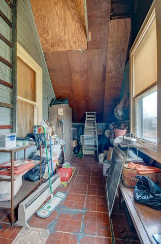 a view of steet with seating area