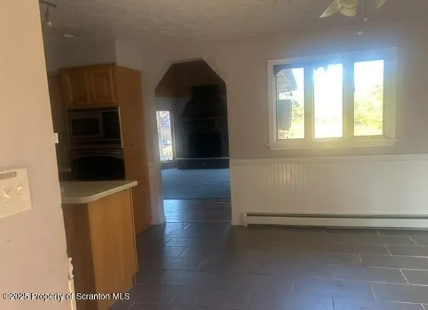 a view of a wooden door