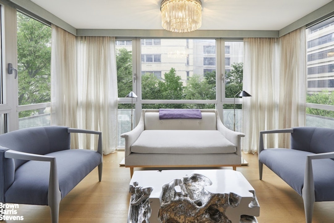 150 East 69th Street, Unit 4M Manhattan, NY 10021 - Photo 6 of 24 a bedroom with furniture and a large window