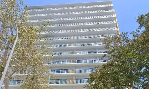 a front view of a building