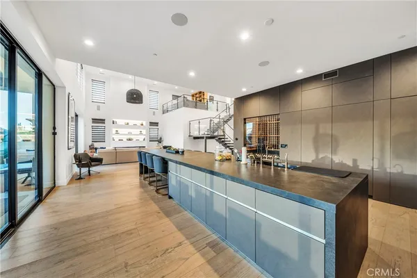 a large kitchen with lots of counter top space