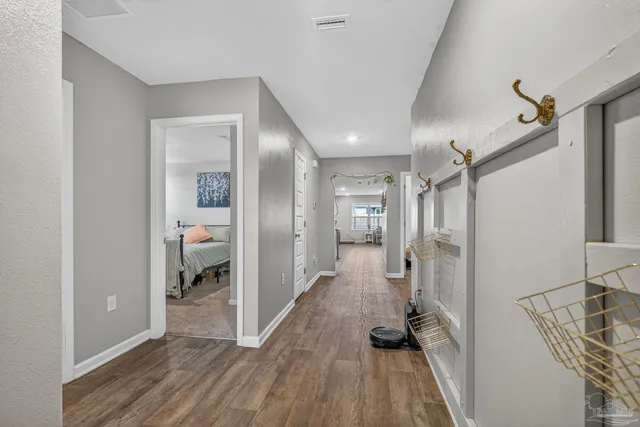 a room with a table and a window