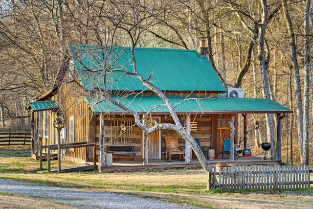 a house with trees in front of it
