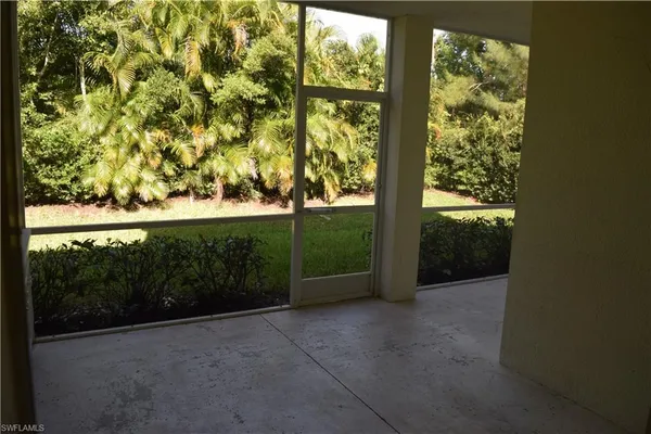 a view of a yard from a window