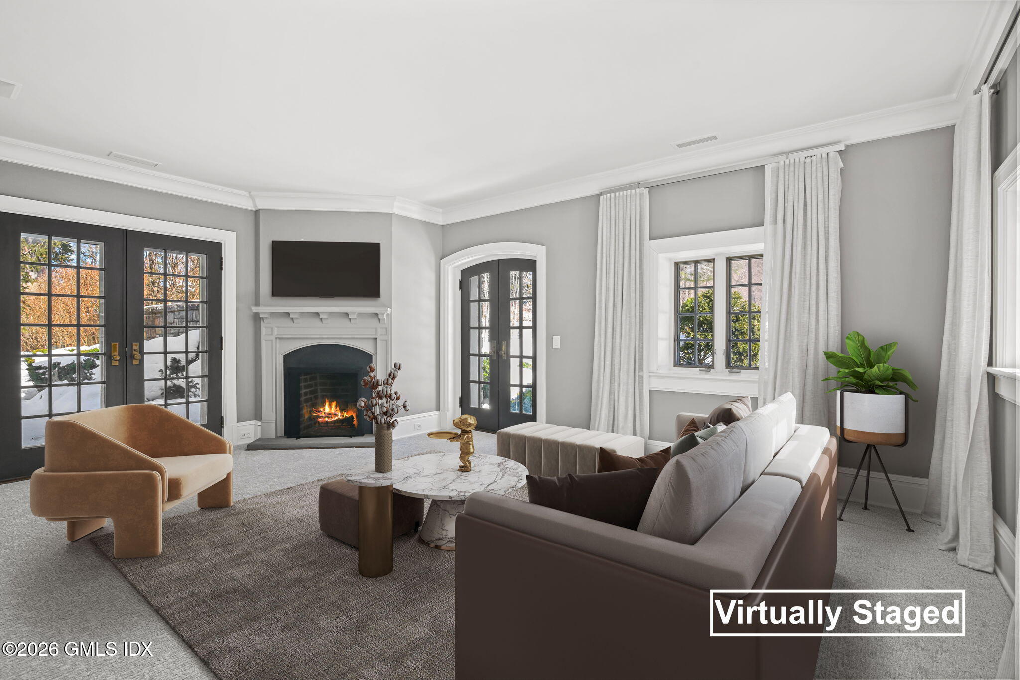 164 Round Hill Road Greenwich, CT 06831 - Photo 52 of 67 Cottage Living Room Staged