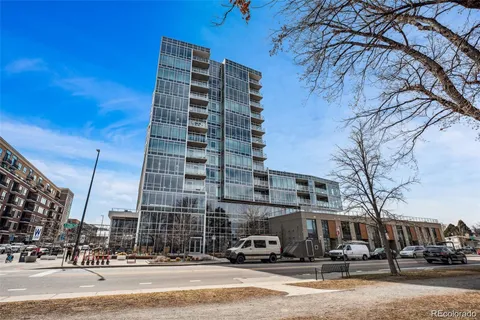 a front view of a building with street view