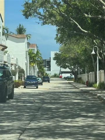 a view of a street with houses