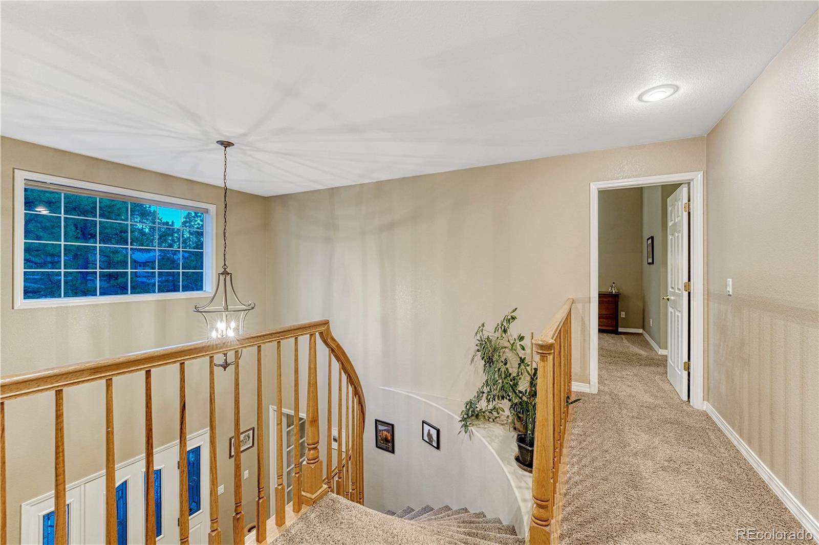 18150 Bakers Farm Road Colorado Springs, CO 80908 - Photo 27 of 49 a view of staircase with white walls and a potted plant