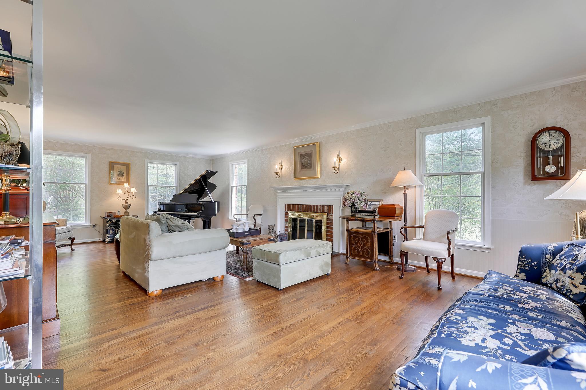 13402 Cambria Farms Road Phoenix, MD 21131 - Photo 14 of 28 a living room with fireplace furniture and a wooden floor