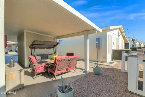 a outdoor space with a barbeque