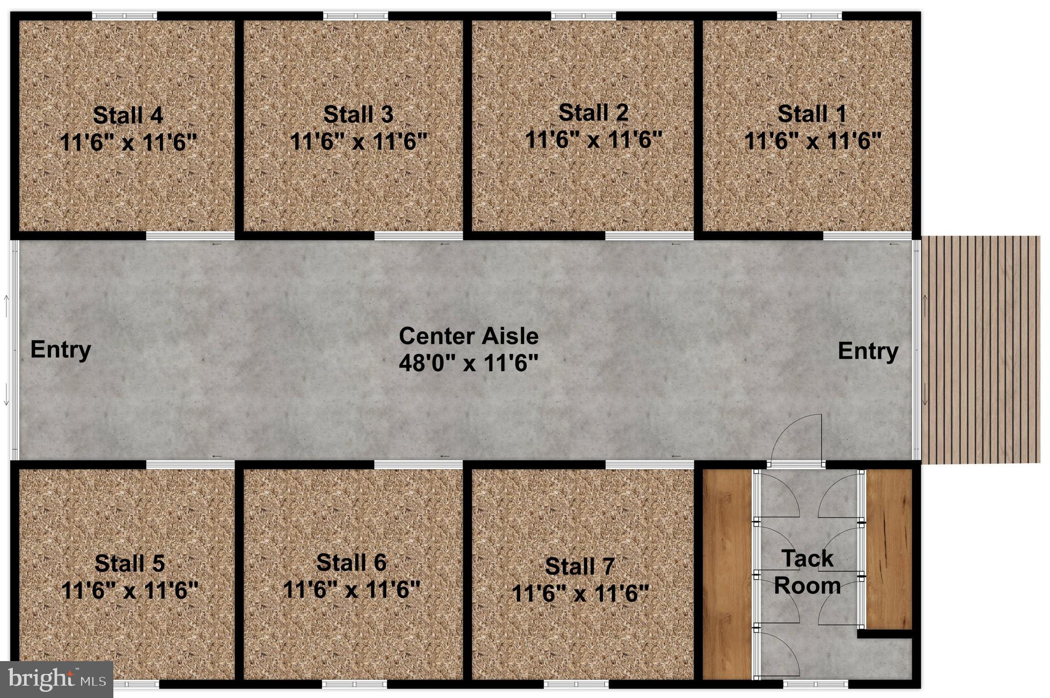 14000 Frederick Road Cooksville, MD 21723 - Photo 133 of 135 Seven Stall Barn Floorplan