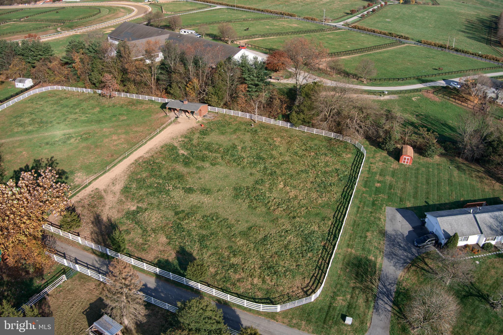 14000 Frederick Road Cooksville, MD 21723 - Photo 87 of 135 Aerial View of Pasture with Two Stall Run-In