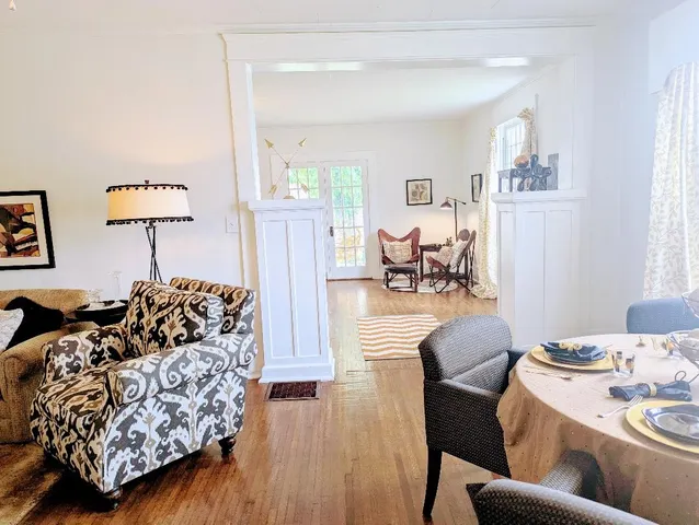 a living room with furniture and a couch