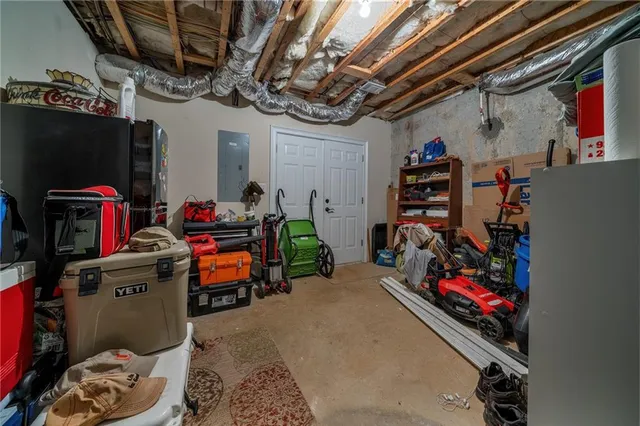 a view of a storage room with an empty storage