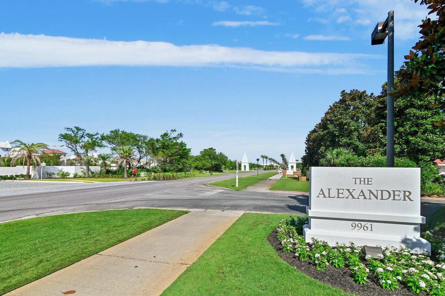 9961 East County Highway 30A, Unit 202 Inlet Beach, FL 32461 - Photo 29 of 44 a sign board with view of a park