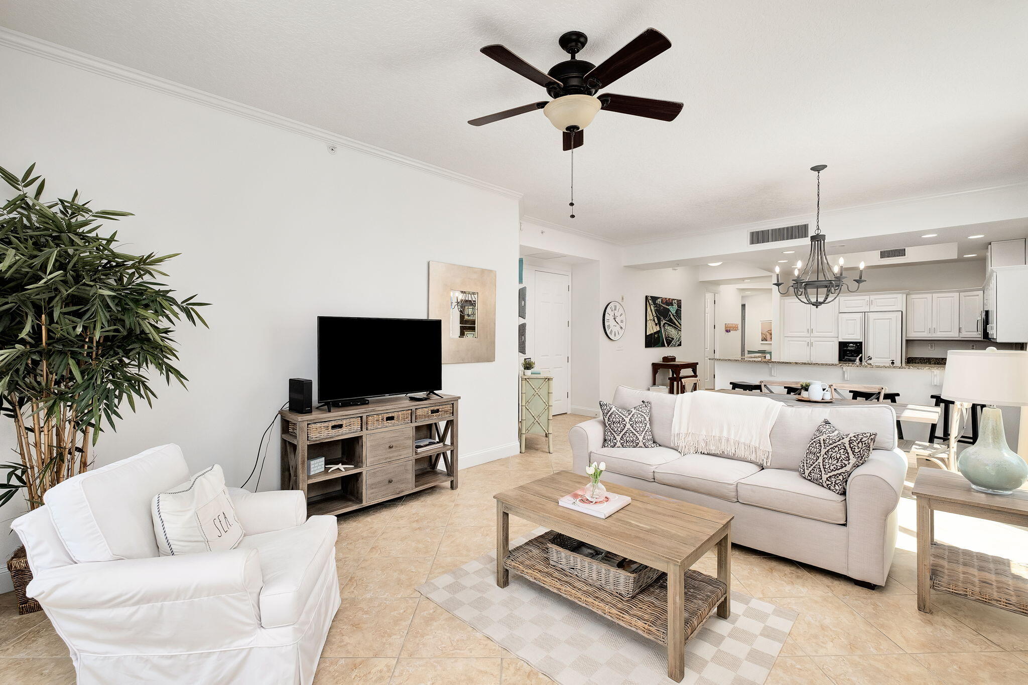 9961 East County Highway 30A, Unit 202 Inlet Beach, FL 32461 - Photo 10 of 44 a living room with furniture and a flat screen tv