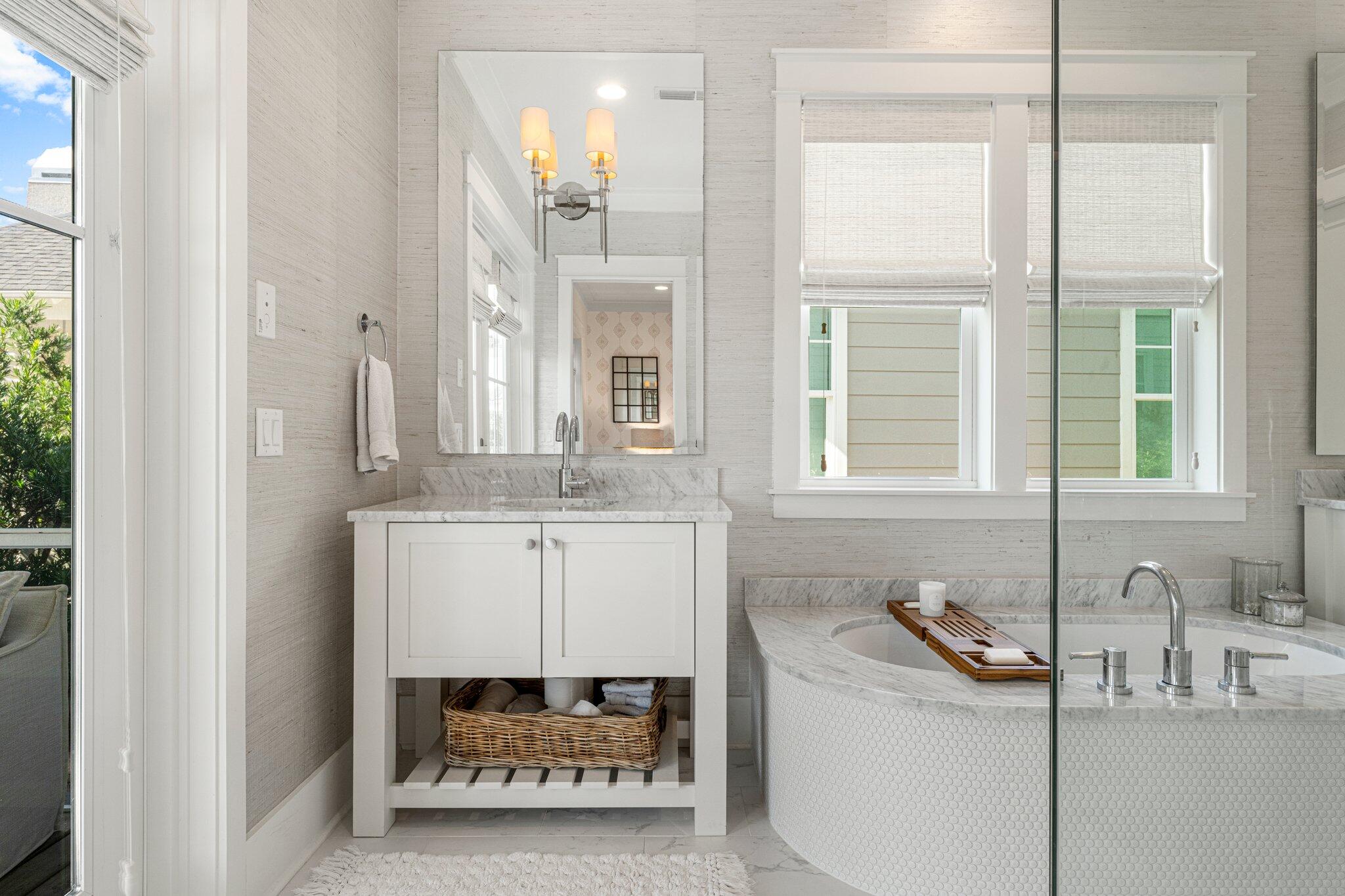 916 Pathways Dr Inlet Beach Inlet Beach, FL 32461 - Photo 15 of 48 a bathroom with a sink and a mirror