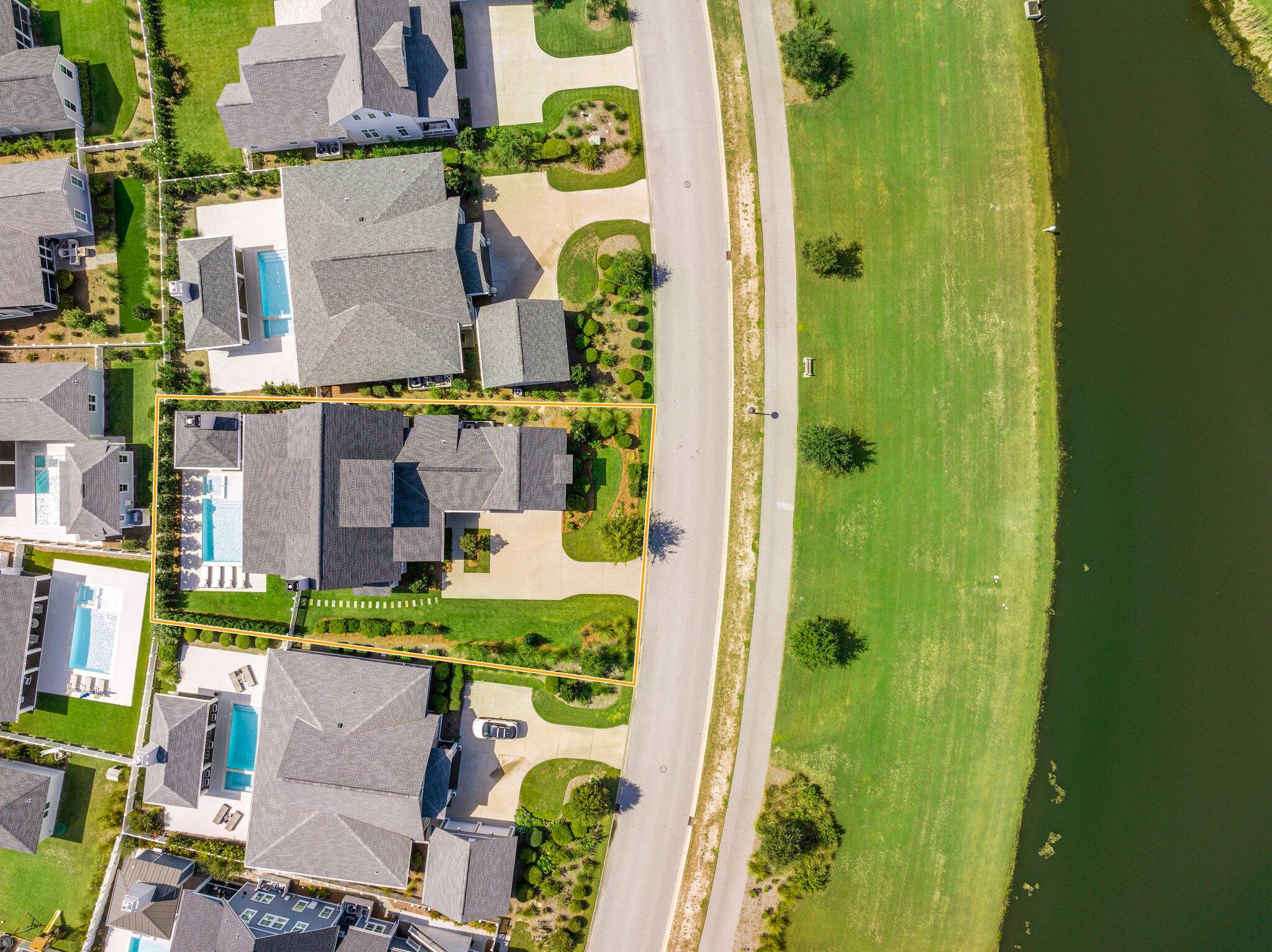 916 Pathways Dr Inlet Beach Inlet Beach, FL 32461 - Photo 42 of 48 an aerial view of a house with a swimming pool