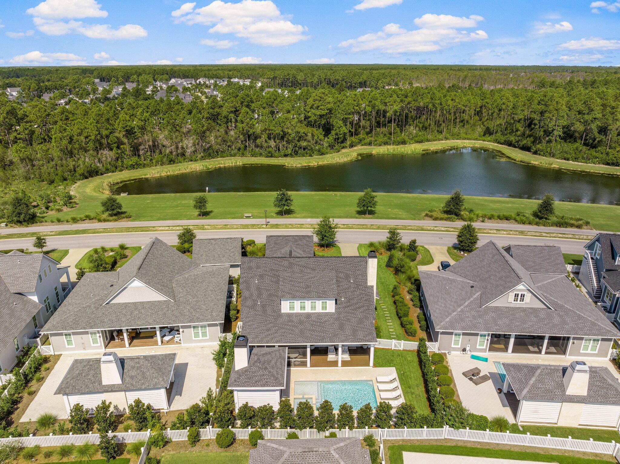 916 Pathways Dr Inlet Beach Inlet Beach, FL 32461 - Photo 45 of 48 an aerial view of residential houses with outdoor space and lake view